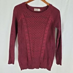 So Red Small Cable Knit Sweater S